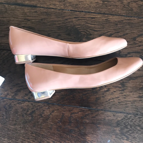 J. Crew Shiny Flats with Gold Heel - Picture 2 of 5